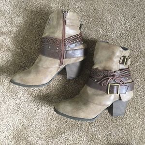 Bohemian Low Heeled Ankle Booties